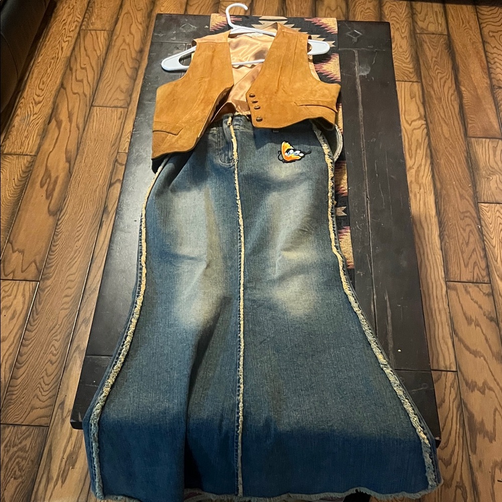 Mimi Chica Blue Denim Maxi Skirt